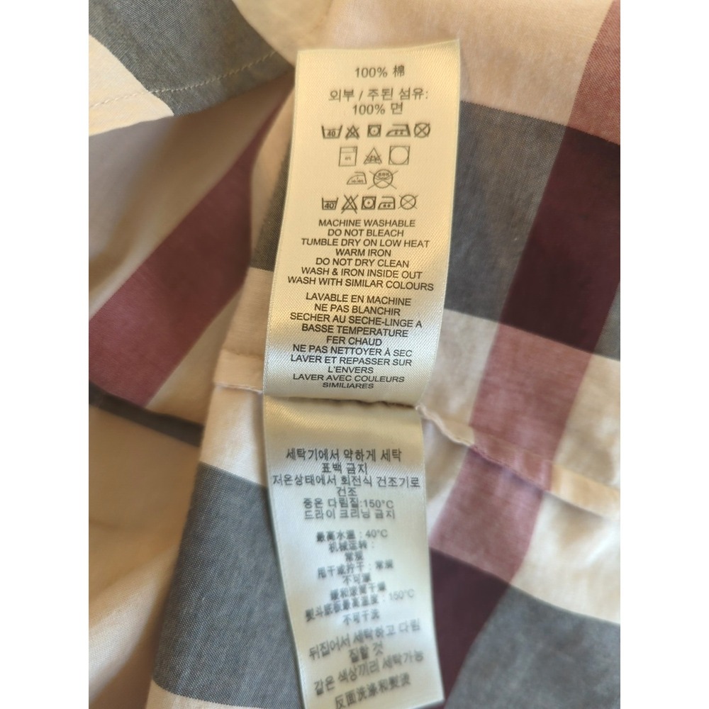 Burberry Brit Women Nova Check Button Up Shirt L Tan Plaid Classic Timeless Chic - Picture 6 of 9